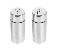 2 pezzi saliera e pepe, mini saliera in acciaio inox, facile da trasportare, può essere inserito nel contenitore del pranzo, adatto per ristoranti, campeggio, barbecue all'aperto (2 grandi)