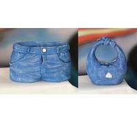 2 PEZZI Salvadanaio borsa e shorts in jeans in resina 0BHQ