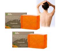 2 Pezzi Sapone Alla Calendula E Curcuma, Detergente Viso Alla Calendula E Curcuma Saponetta Di Curcuma Naturale per Viso E Corpo, Controllo Dell'olio E Pulizia Profonda
