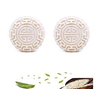 2 pezzi sapone all'acqua di riso fatto a mano shampoo bar, 2 in 1 solido forma rotonda sapone shampoo all'acqua di riso, idratante inodore ecologico (inodore)