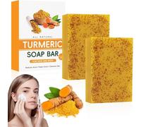 2 Pezzi Saponetta Alla Curcuma,Sapone Illuminante Alla Curcuma, Natural Ginger Bar Sapone,Uniformare il Tono Della Pelle,Sapone Delicato per Viso e Corpo Idratante