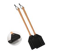 2 Pezzi Scacciamosche in Pelle, Manuale Scacciamosche per Impieghi Gravosi con Manico Lungo in Legno Durevole Scacciamosche Scacciamosche per Interni Esterni Casa Mosche