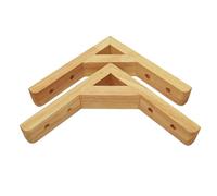 2 Pezzi Scaffale Supporto Fisso Staffe Galleggianti Montate a Parete Triangolo in Legno Massello Naturale Pannelli for Impalcatura Treppiede for Mobili Decorativi(18cm)