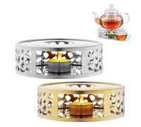 2 Pezzi Scalda Teiera In Acciaio Inox, Scaldateiera Con Porta Candele, Fornello Per Teiera, Riscaldatore Per Teiera Porta Set Da Tè In Acciaio Inossidabile, Per La Conservazione Del Calore 150mm*55mm