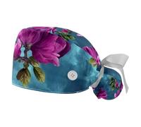 2 Pezzi，scaldacapelli da Chirurgo per Donne，Cuffia chirurgica，Cuffie da Sala operatoria Carine per Donne,per la casa,Piante Fiore