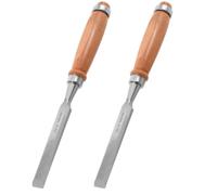 2 Pezzi Scalpello di Legno Piatto Manuale 18mm Manico in Legno | Acciaio Legato al Cromo, Lama Forgiata a Taglio Diritto, per Riparazione Mobili e Falegnameria