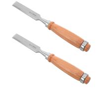 2 Pezzi Scalpello per Legno a Lama Piatta, Manico in Faggio, 18 MM | Acciaio al Carbonio Trattato, Bordo Diritto e Larghezza Uniforme, per Giunzioni e Lavorazioni su Legno Duro