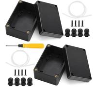 2 Pezzi Scatola Derivazione Esterna IP65 Scatola di Giunzione Custodia Scatole Progetto Elettriche Esterne di ABS 100x68x50 mm con 8 Pressacavi e Cacciavite