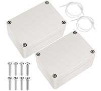 2 Pezzi Scatola di Giunzione Esterna, Scatole di Derivazione Impermeabili, Custodia Elettronica Scatole di Alimentazione Scatola Elettrica per Progetto di Strumento -100x68x50 mm/Grigio bianco