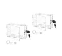 2 Pezzi Scatola di Protezione Trasparente per Termostato con Chiave | Plastica Trasparente, Visibilità Chiara, per Termostati a Parete e Pannelli, Kit con Due Chiavi e Viti