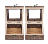 2 Pezzi Scatola Entomologica in Legno, Espositore Marrone | Coperchio Trasparente in Pvc, Struttura Robusta, per Collezioni Botaniche, Aule, Musei e Studi
