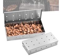 2 Pezzi Scatola per Affumicatura: WIYETY Scatola per Fumatori per Barbecue in Acciaio Inossidabile, Alta Capacità Smoker Box, Affumicatore BBQ per Fumatori di Carne Accessori per Barbecue 22x9.6x4.3cm