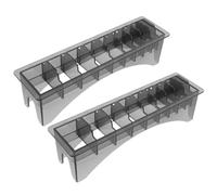 2 Pezzi Scatola Porta Pettini da Parrucchiere a 10 Scomparti Nera | Plastica Rigida, Scomparti Modulari Indipendenti, per Barberia e Viaggio, Tiene gli Accessori Ordinati