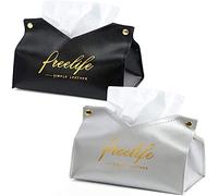 2 Pezzi Scatola Portafazzoletti, Scatola di Fazzoletti di Carta Rettangolare, Scatola per Fazzoletti in Stile Nordico, Scatola in Tessuto in Pelle Pu per Auto, Soggiorno, Ufficio, Bagno