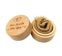 2 Pezzi Scatola Rotonda In Legno Per Nuziali Con Due Cuori