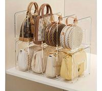 2 pezzi Scatole di stoccaggio per borse in acrilico trasparente - Divisori salvaspazio per armadi, adatti per borse e portafogli, scaffali multiuso trasparenti per casa e esposizione al dettaglio, con