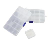 2 pezzi scatole rettangolari in plastica, scatoline plastica trasparente, scatola porta gioielli trasparente, con 1 piccolo set di contenitori quadrati, per gioielli, orecchini, piccoli