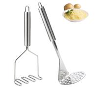 2 Pezzi Schiacciapatate in Acciaio Inox, Schiacciapatate Manuale, Pestello per Purè di Patate in Acciaio Inossidabile, Lavabile In Lavastoviglie, Schiaccia Patate per Fagioli, Avocado, Patate, Verdura