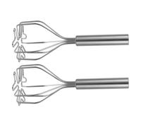 2 Pezzi Schiacciapatate Manuale in Acciaio Inox, Utensile Cucina | Pressione Efficiente, Impugnatura Ergonomica, Facile da Usare, per Patate e Verdure in Cucina
