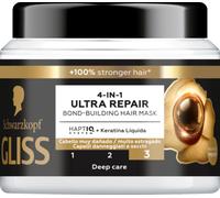 2 PEZZI Schwarzkopf GLISS Maschera 4in1 Riparazione Suprema, da 400 ml