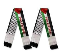 2 Pezzi Sciarpa con Bandiera della Palestina, Sciarpe Palestinesi su entrambi i lati, Involucri in Raso Arabo di Gerusalemme Resistenti allo Scolorimento per Uomini e Donne, Accessori per le Vacanze