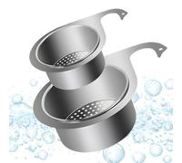 2 Pezzi Scolapasta da Lavello in Acciaio Inossidabile, Filtro Lavello Cucina, Cestello Filtro Lavandino Cucina per Filtrare Residui e Lavare Frutta e Verdura, FHISKUNYU