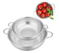 2 Pezzi Scolapasta in Acciaio Inox Colino Setaccio,setaccio per farina,Cucina Scolapasta Setaccio Colino Filtro Maglia fine con Maniglia per Dolci Pasta Riso Verdura,19+22 cm