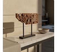 2 Pezzi Scultura Drago Fenice Intaglio Dettagliato Drago Cinese Intagliato