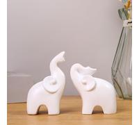 2 pezzi Sculture di elefante Ornamenti unici per libreria TV Cabinet Hotel