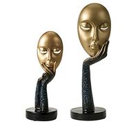 2 Pezzi Sculture Statue in Resina Statue Artisanali Creazioni Per Uso Domestico Decorazione Dell'ufficio Art Ornamenti Stagionatori Di Pensatore Per La Casa, Ufficio, La Camera Da Letto,D'oro