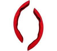 2 Pezzi Segmentata Auto Coprivolante per Hyundai Galloper II 1998-2003, Protezione Volante Universale, Copri Volante Auto in Pelle Scamosciata Antiscivolo,Suede Red