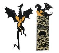 2 Pezzi Segnalibro Acrilico da Personalizzare, Segnalibro Black Gold Cool Dragon, Bookmark Regalo per Amanti dei Libri Bambini Studenti Insegnanti e Amici da Leggere (A)