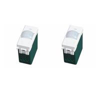 2 Pezzi Sensore di Movimento PIR, Compatibile Con Vimar Plana, Colore Bianco, da Incasso Per Serie Civile, 1 Modulo, Time Lux Regolabile, Angolo Rilevamento 120°