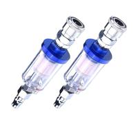 2 Pezzi Separatore Acqua e Olio 1/4 Npt per Pistole Spruzzo pneumatiche | Struttura a Due Fasi, Installazione in Linea, Formato Compatto 15x3,9x3,9cm, Plastica Metallo