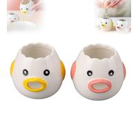 2 Pezzi Separatore Di Uova, Mini Separatore Di Uova in Ceramica a Forma Di Pollo Tuorlo D' Filtro Bianco Accessori Da Cucina Rosa e Giallo per La Cucina Di Casa