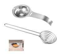 2 Pezzi Separatore di Uova, Separa Tuorlo da Albume In Acciaio Inossidabile con Design a Orecchio Appeso, Separatore Tuorlo Albume con Manici Corti e Lunghi per Cucina Fai Da Te E La Cottura di Torte