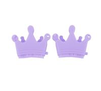 2 pezzi separatore per unghie e spazzolino per unghie, divisore in silicone multifunzionale per le dita utilizzare nel salone di bellezza, strumento morbido e riutilizzabile per (Viola)