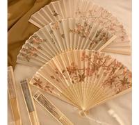 2 pezzi/Set/1 pezzo Ventaglio pieghevole vintage, Ventaglio a mano in bambù con nappe, Ventaglio Begonia, Ventaglio in bambù, Ventaglio dipinto, Ventaglio a mano pieghevole, Ventaglio da matrimonio, V