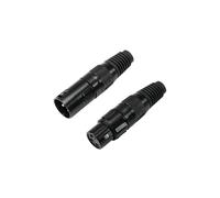 2 pezzi - Set 5x Connettori XLR 3 Poli Omnitronic, Alloggiamento Nero per Cablag