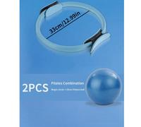 2 pezzi/Set Anello Pilates e Set Palla Yoga - Set Fitness, Dotato di Anello in Polipropilene e Palla Yoga in PVC Antiscivolo, Durevole, Ammortizzante, Adatto per Esercizi Generali e Allenamenti Domest