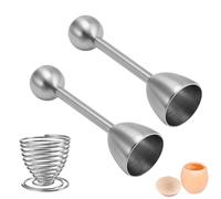 2 pezzi set Apriuova in Acciaio inox,Apri Uova Crude,Strumento Apriuova,Separare i Gusci D'uovo (argento)
