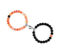 2 pezzi/set braccialetti con ciondolo magnetico a forma di cuore romantico 6 8MM in pietra stagionata coppia gioielli fatti a mano Strench(8mmstyle 2)