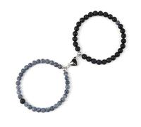 2 pezzi/set braccialetti con ciondolo magnetico a forma di cuore romantico 6 8MM in pietra stagionata coppia gioielli fatti a mano Strench(6mmstyle 22)
