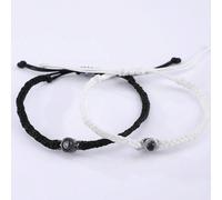 2 pezzi/set Braccialetto a proiezione di coppia creativo e alla moda con scritta "Ti amo" in 100 lingue diverse, adatto per uomini, donne e coppie, ottimo regalo per San Valentino e altre festività, m