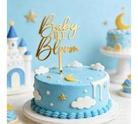2 pezzi/Set Cake topper floreale per neonato, decorazione per battesimo felice, decorazione torta festa di nascità, rivelazione del sesso, annuncio di gravidanza e decorazione festa di benvenuto per i