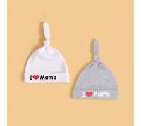 2 Pezzi/set Cappello Da Bambino I Love Mama & I Love Papà Tagli UnicaCotone