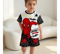 2 pezzi Set casual per bambino maschio, maglietta a maniche corte e pantaloncini, adatto per l'estate, con stampa classica di ragnatela e supereroe ragno 6-9M,9-12M,12-18M,18-24M,2-3YFumetto,Geometric