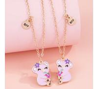 2 pezzi/set Ciondolo a forma di simpatico cartone animato di koala che beve bubble tea, regalo per migliori amici, regalo per le vacanze Tagli UnicaPianteLega di zinco