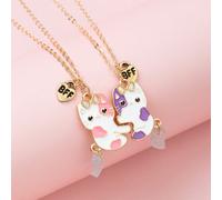 2 pezzi set Ciondolo a goccia d'olio per amici del cuore con gatto carino e coda mobile, regalo perfetto per l'amico Tagli UnicaHalloweenLega di zinco