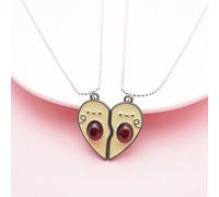 2 pezzi/Set Collana con Ciondolo Migliori Amici Per la Scuola Carino Amante dell'Avocado Cuore Spezzato Catena Clavicolare BFF Migliori Amici Gioielli Regali Collana con Ciondolo Macchina Popolare Geo
